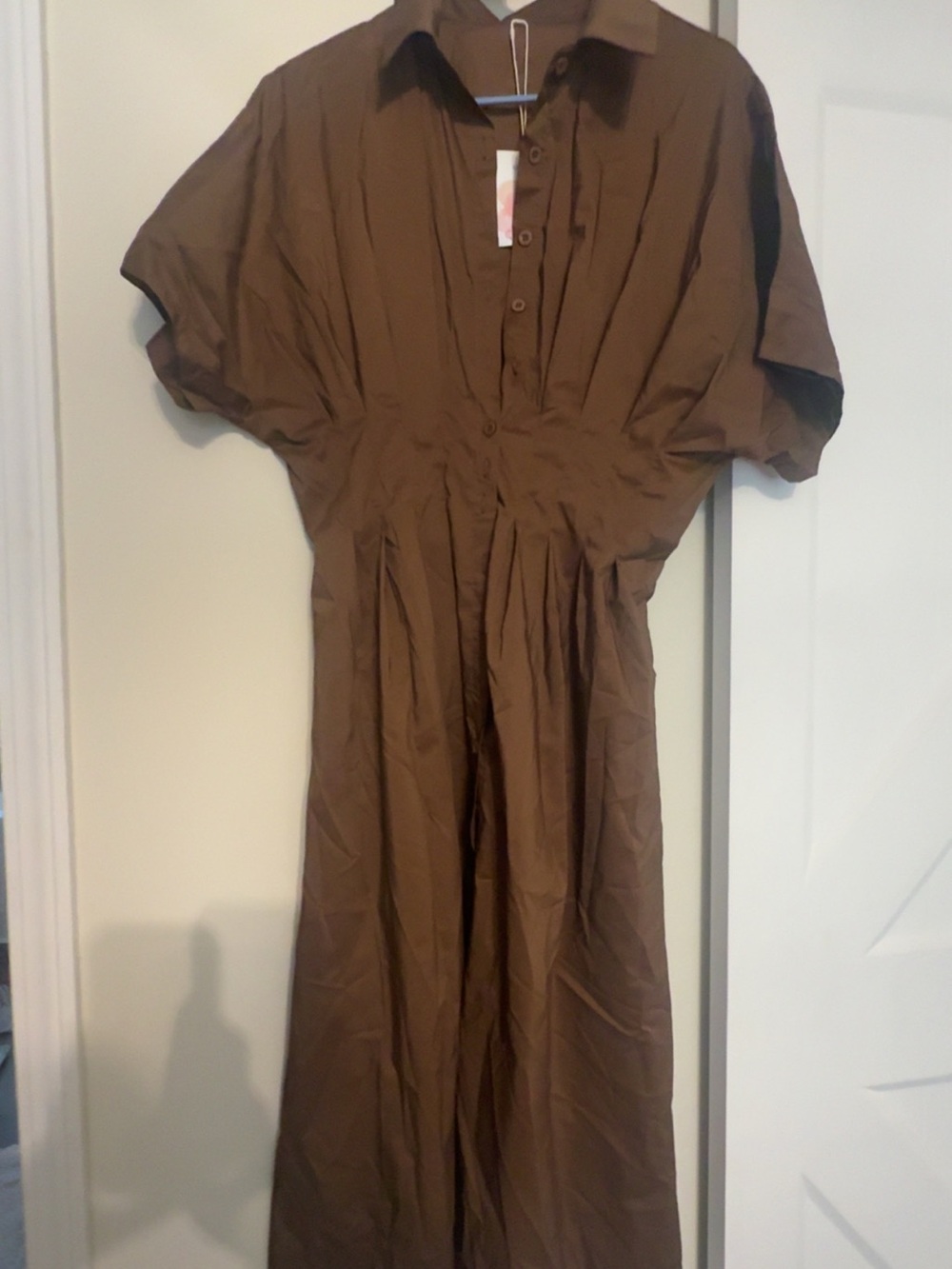 Brown Dress with Button Front size large